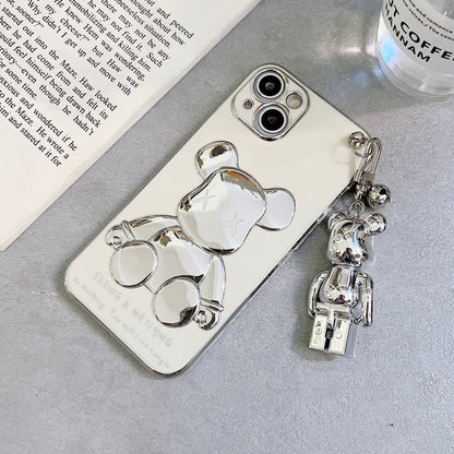 3D Bear Chain iPhone Case